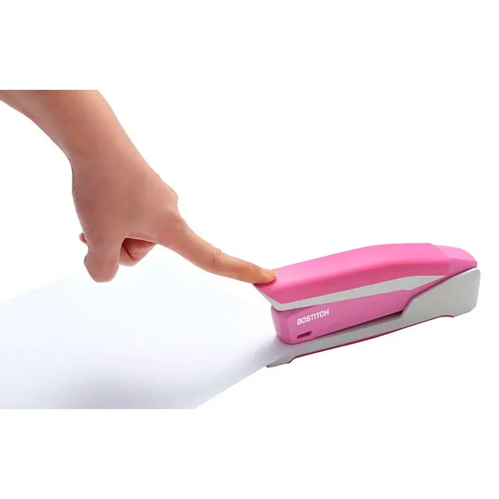 Bostitch inCOURAGE Compact Desktop Stapler, 20 Sheet Capacity, Pink/White Cheap